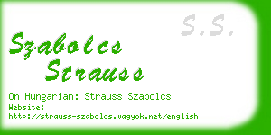 szabolcs strauss business card